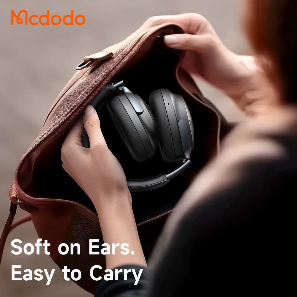 Tai Nghe Chụp Tai Không Dây MCDODO T02 series HP-142 (Bluetooth v5.4, 56H, ANC, 40mm super-magnetic diaphragm, with USB-C Audio Port, Powerful Bass)