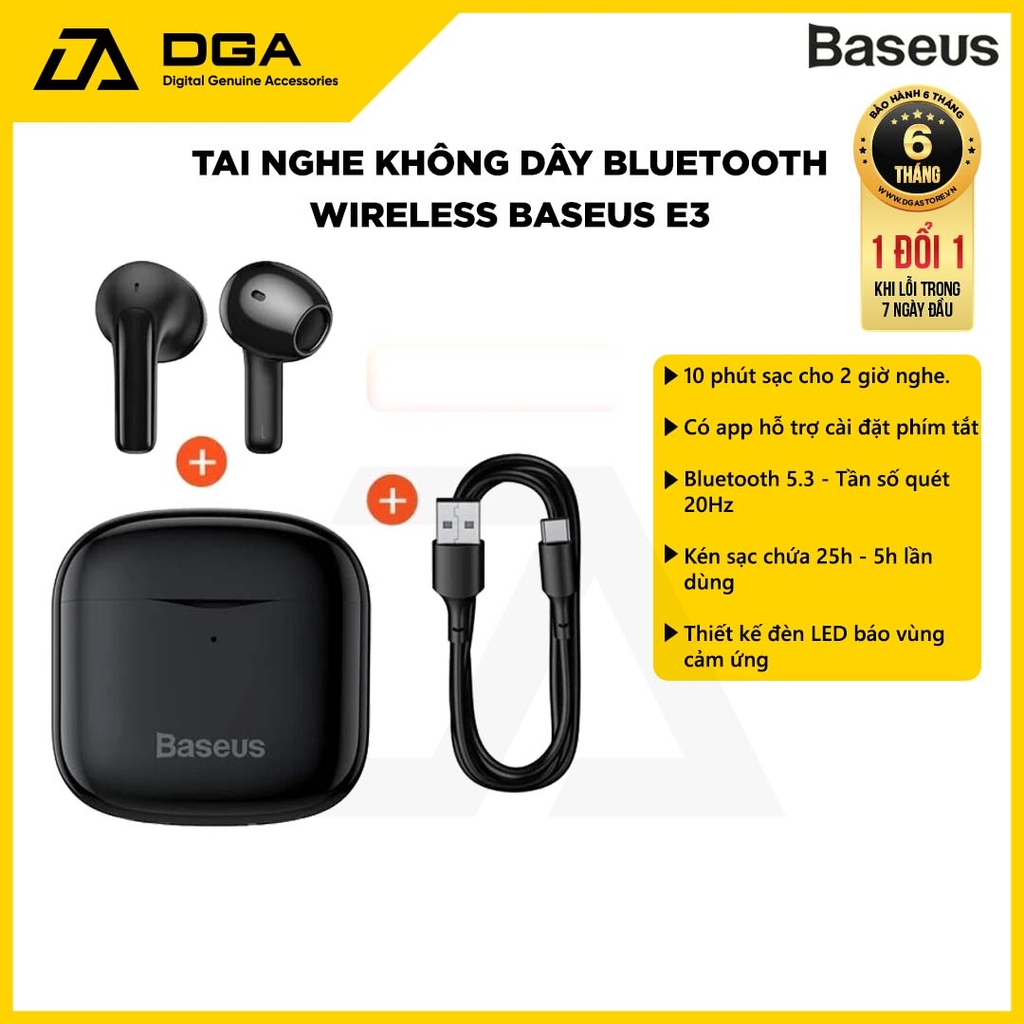 Tai nghe True Wireless Baseus True Wireless Earphones Bowie E3