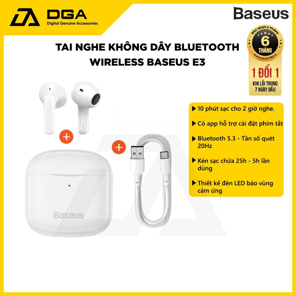Tai nghe True Wireless Baseus True Wireless Earphones Bowie E3