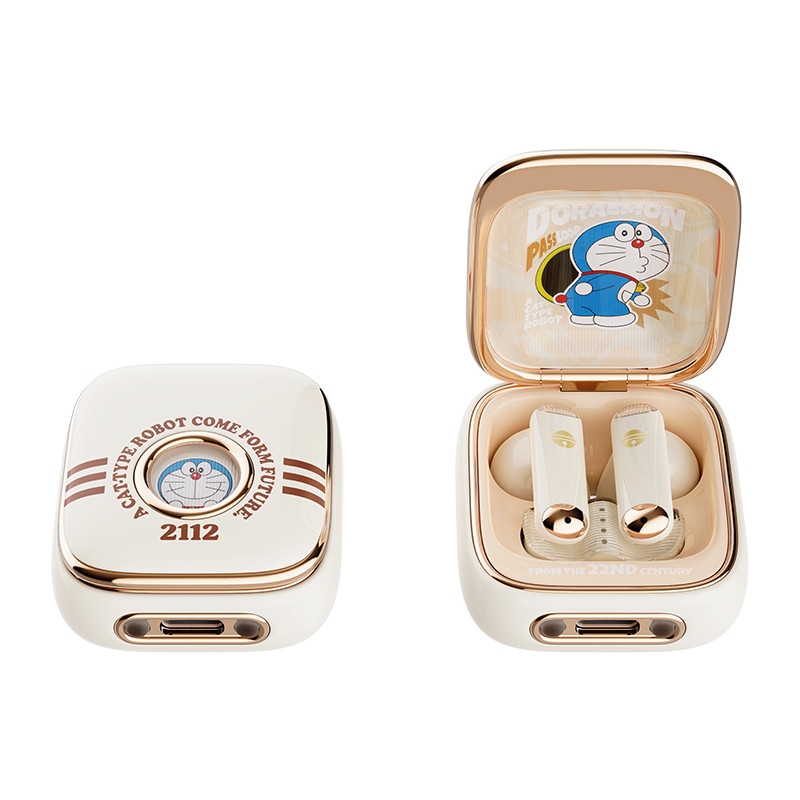 Tai Nghe Không Dây ROCK SPACE Doraemon Retro Style TWS Earphones (Pass Loop, Doraemon Authentic Licensed)