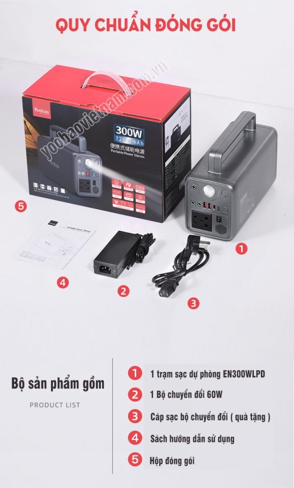 Trạm pin sạc dự phòng 72000mAh Yoobao EN300WLPD PD 65W 220V/300W