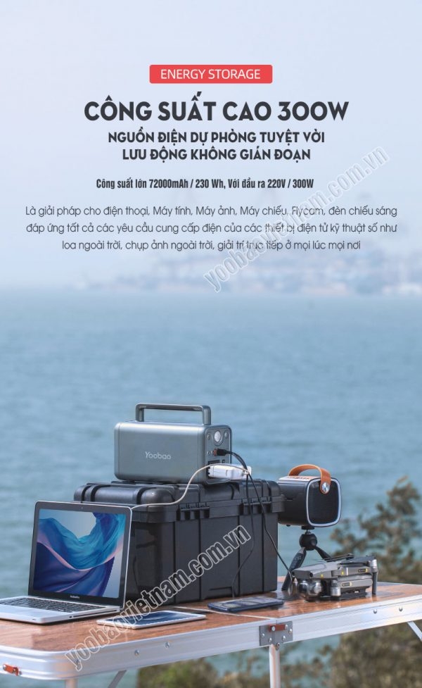 Trạm pin sạc dự phòng 72000mAh Yoobao EN300WLPD PD 65W 220V/300W