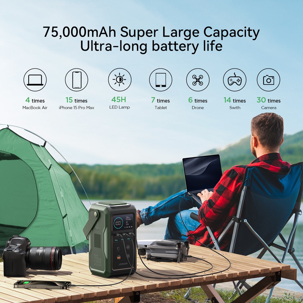 Trạm sạc dự phòng di động Joyroom PBF10 dung lượng 75000mAh sạc nhanh 100W tích hợp đèn