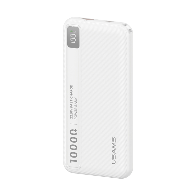 Pin Dự Phòng USAMS CD263 10000mAh 22.5W (1*Type-C + 1*USB-A port, Digital Display, 3C Certification)