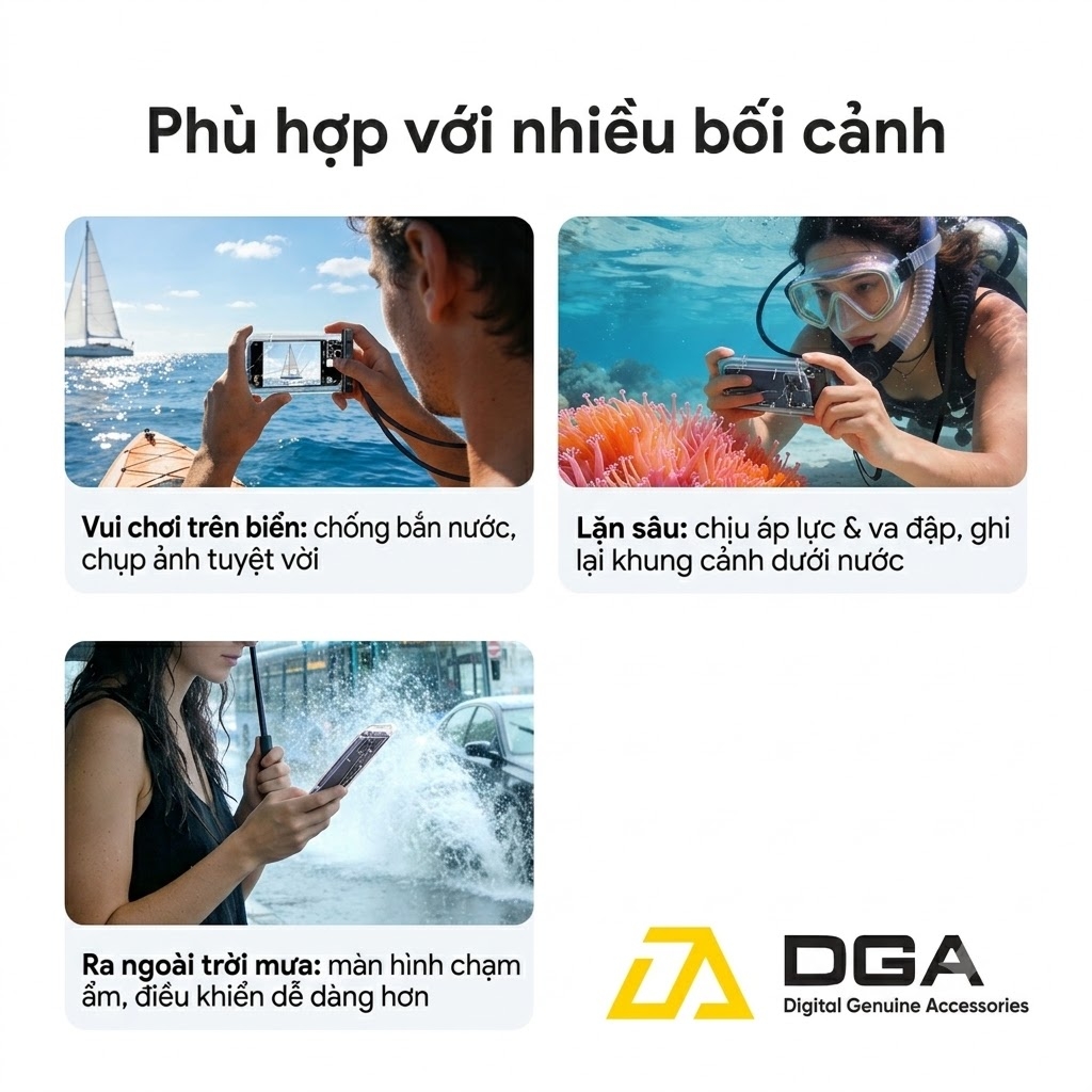 Túi Chống Nước USAMS YD016 7.2 Inch - Chuẩn IPX8, Dây Đeo Tiện Lợi