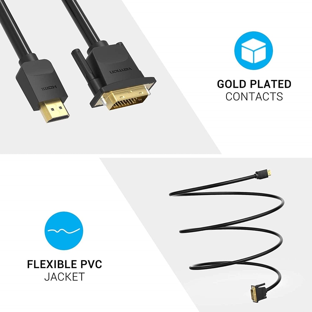 Cáp chuyển HDMI to DVI VENTION ABF (1080p@60Hz)