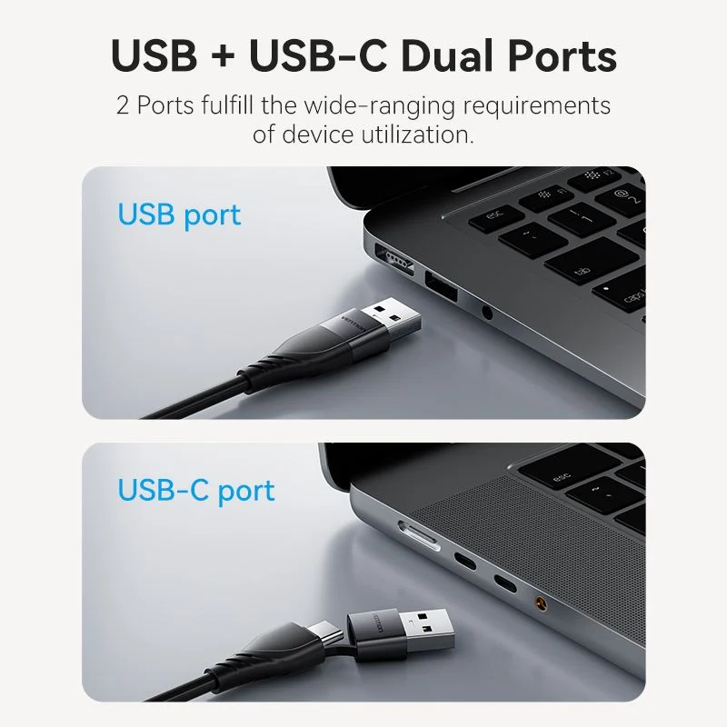 HUB Mở Rộng Đa Năng USB/Type-C to HDMI 1080p VENTION ACY (Dual input, 1080p@60Hz)