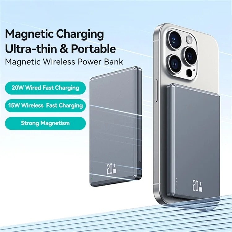 Pin Dự Phòng Không Dây Nam Châm siêu mỏng sạc nhanh 20w USAMS CD220 PB73 5000mAh