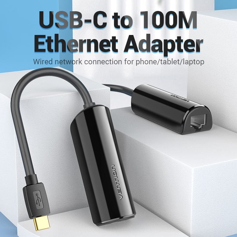 Cáp chuyển Type C sang cổng Mạng RJ45 Vention USB-C to 100M Ethernet Adapter - CFA (100Mbps, Plug & Play)