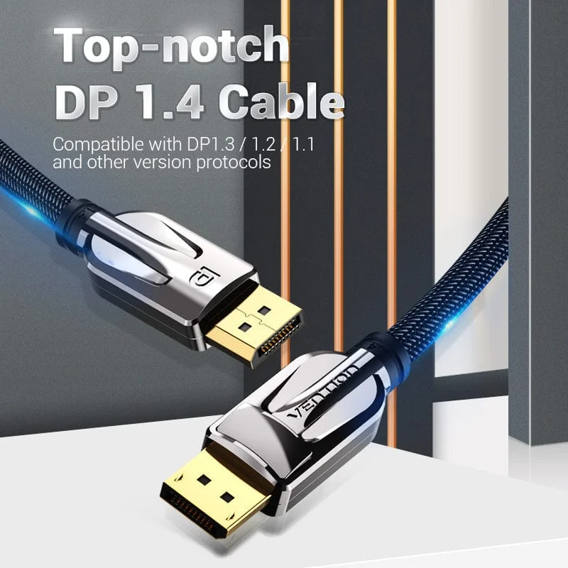Cáp DisplayPort1.4 8K VENTION HCA (8K@60Hz, 32.4Gbps, Dynamic HDR, 32-bit Audio Channel, Support 3D)