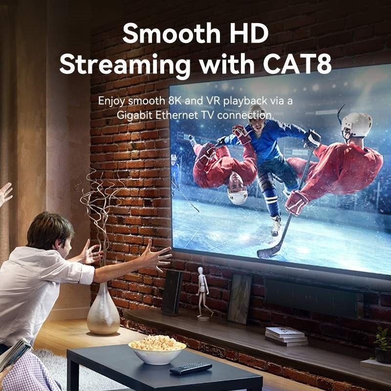 Dây Cáp Mạng Tốc Độ Cao STP Cat8 VENTION IKL (Đầu Xoay 360°, 40Gbps/2000MHz)