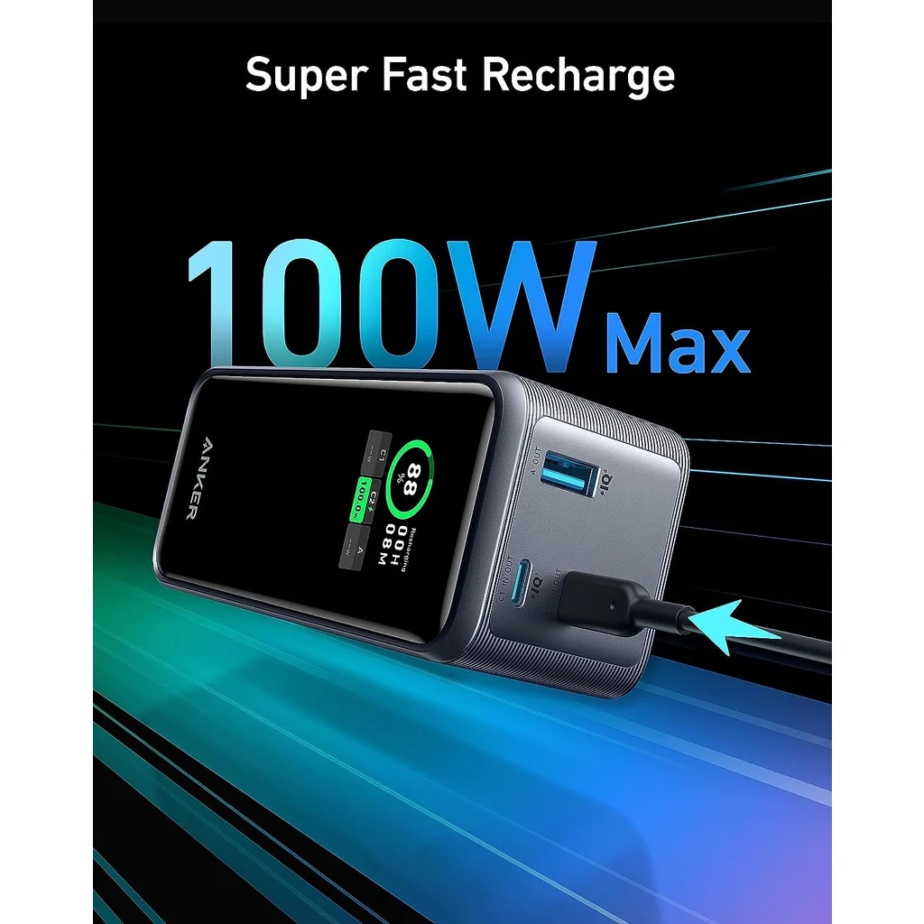 Pin Dự Phòng 2C+1A ANKER GaN Prime A1336 20000mAh 200W (Smart LED Display, MultiProtect System, ActiveShield™ 2.0)
