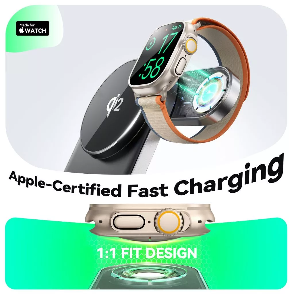 Đế sạc không dây Joyroom W17 Wireless Magnetic Charging Station 3-in-1 for phone for watch for earphone