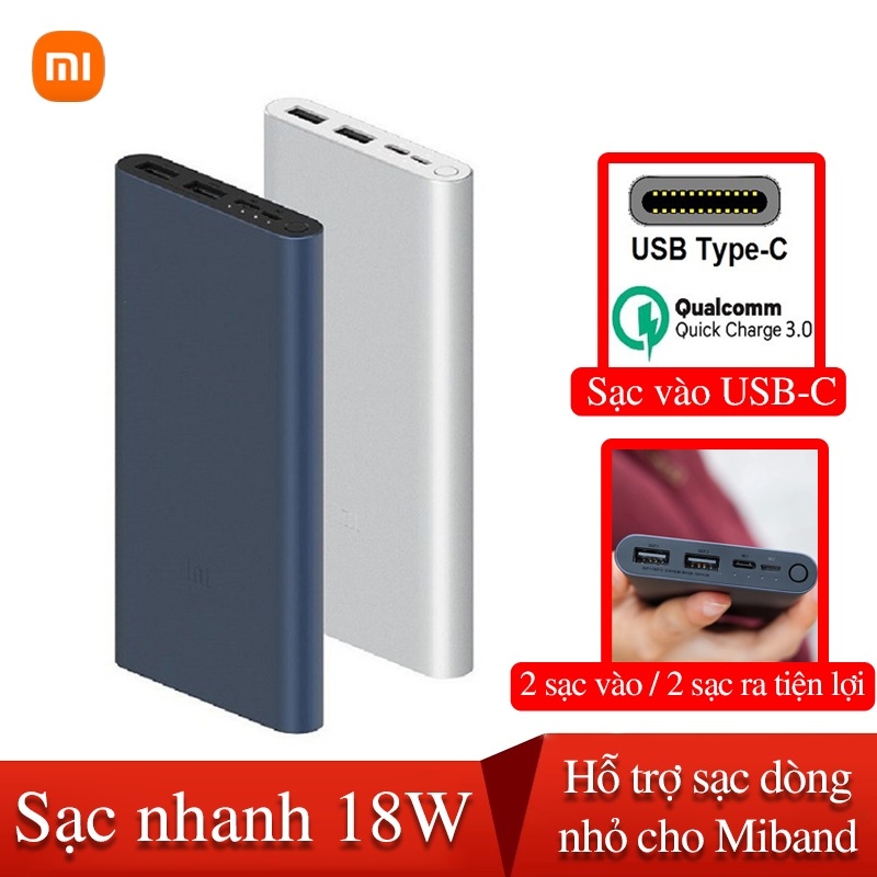 Pin sạc dự phòng 10000mAh Mi 18W Fast Charge Power Bank 3