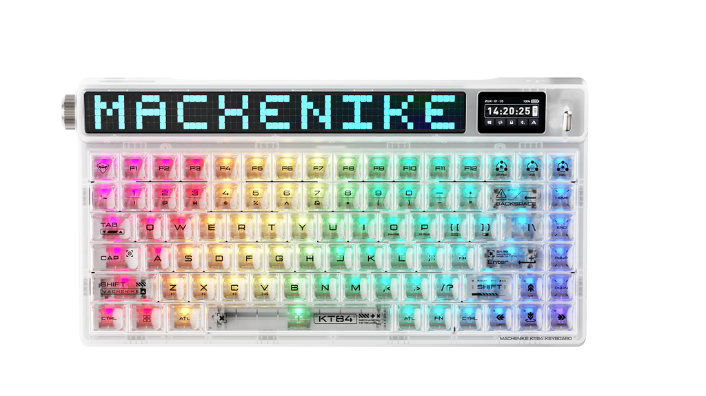 Bàn phím cơ Machenike KT84 Retro-Style với 2 màn hình Pixel Screen & Matrix Screen
