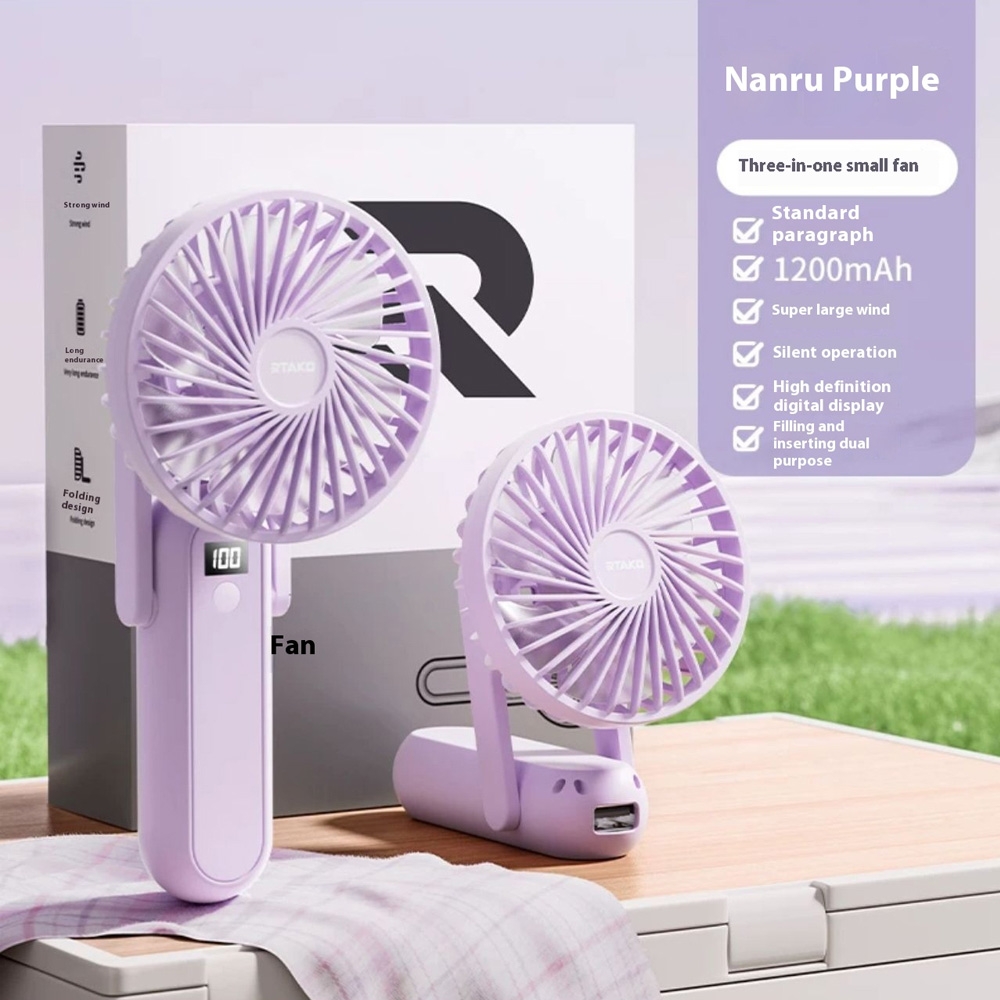 Quạt tích điện mini cầm tay RTAKO XJ-F01 Handheld fan (1200mAh)