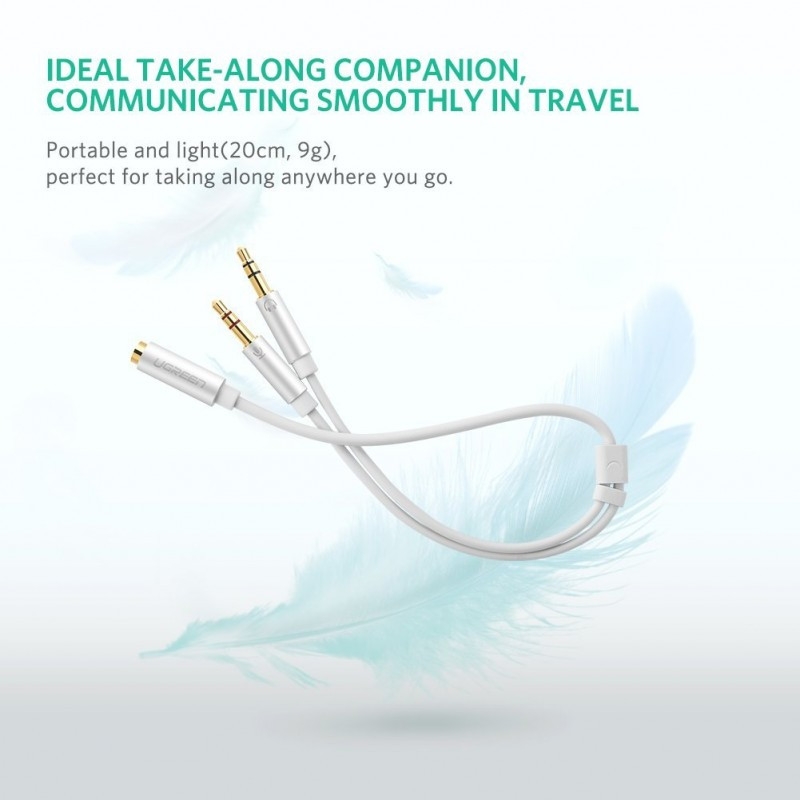 3.5MM Male to 2 Female Audio Cable ABS