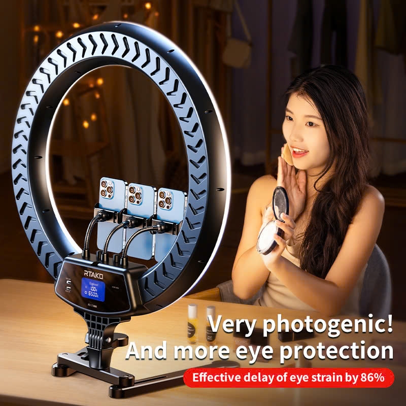 Đèn Livestream RTAKO AR-GTB01 Ring Light (18/22 inches, Ring Light with 3 Phone Holders)