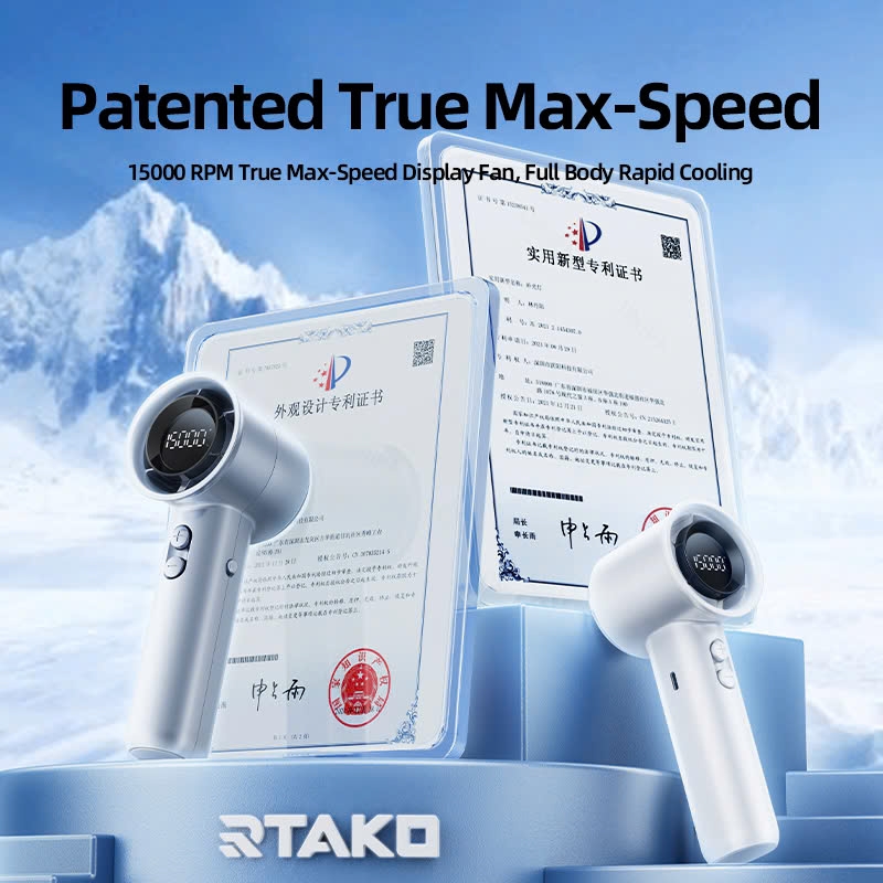 Quạt tích điện mini cầm tay RTAKO X5 High-Speed Cooling Fan (5000mAh, 15000RPM, sạc nhanh 20W, 3 Tốc Độ Quạt)