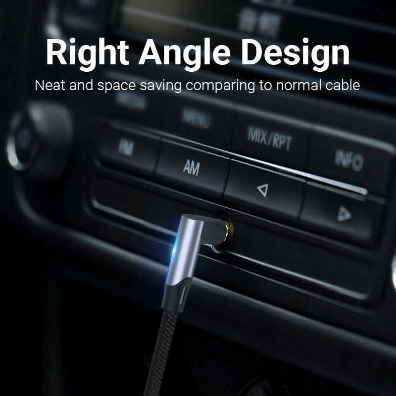 Dây cáp âm thanh chất lượng cao AUX Audio 3.5 Vention Right Angle BANHF (Flat cable, 1M, AUX Cable 3.5mm)