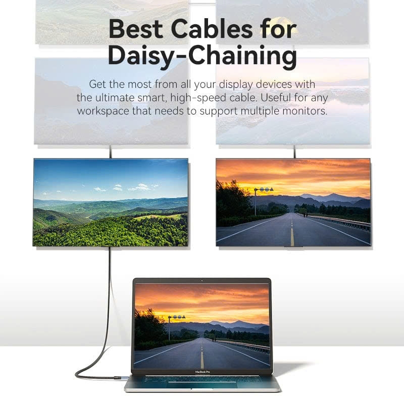 Cáp Sạc Nhanh Vention USB 4.0 C to C TAVHF (5A, 240W, Thunderbolt 3/4, 40Gbps, 8K@60Hz)