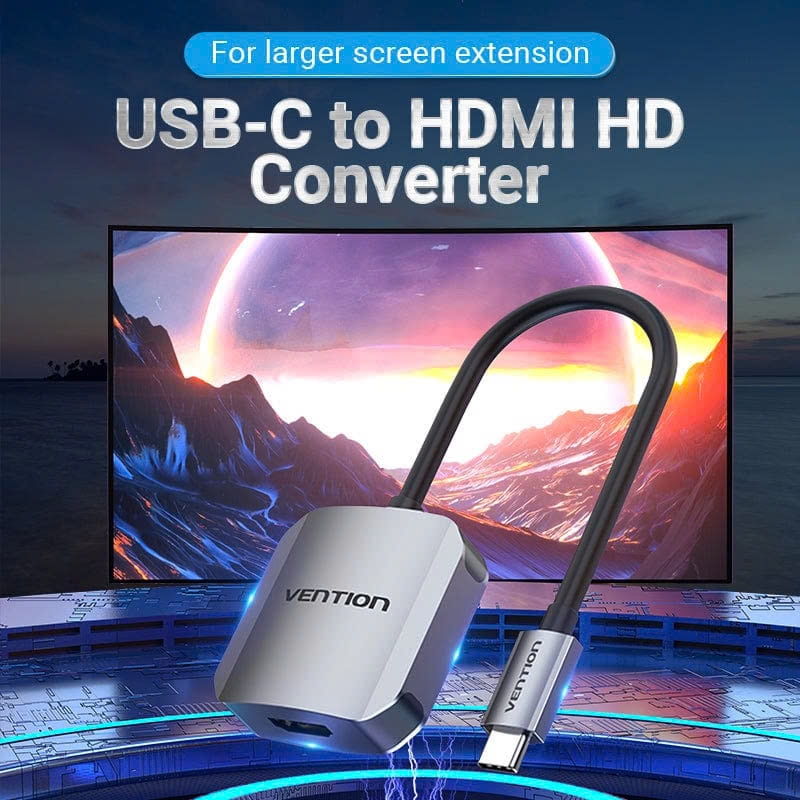 Vention USB-C to HDMI Converter 0.15M Gray Aluminum Alloy Type (TDEHB )