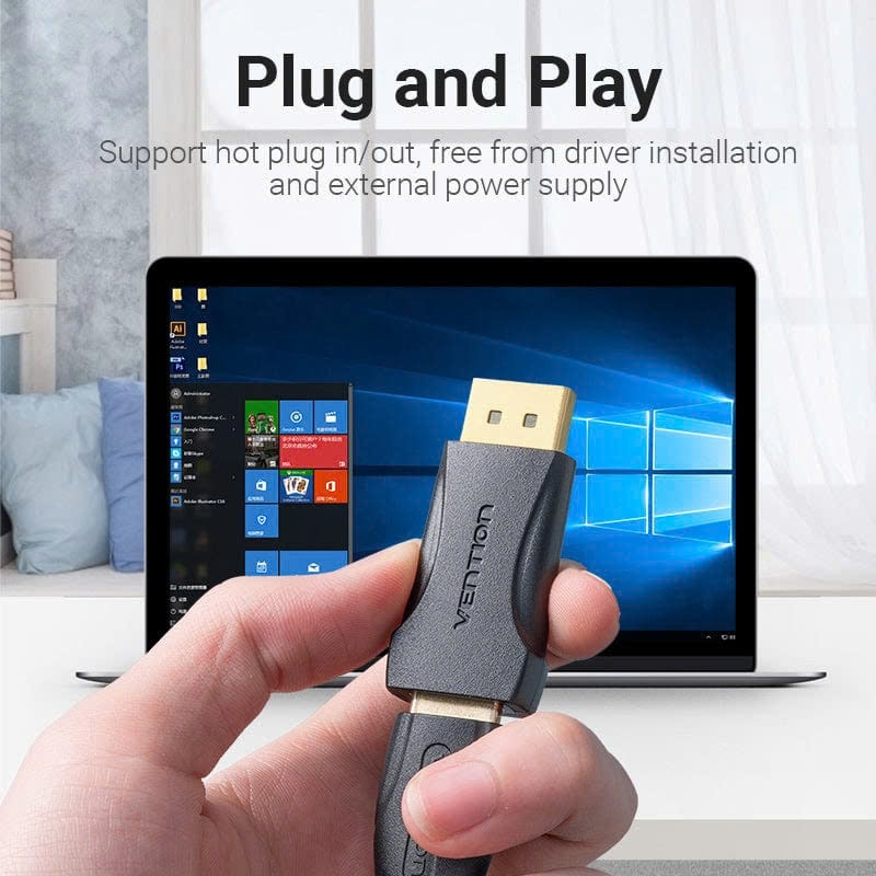 Đầu Chuyển DisplayPort to HDMI 1080p Vention HBO Có Chip xử lý (1080p@60Hz, Male to Female)