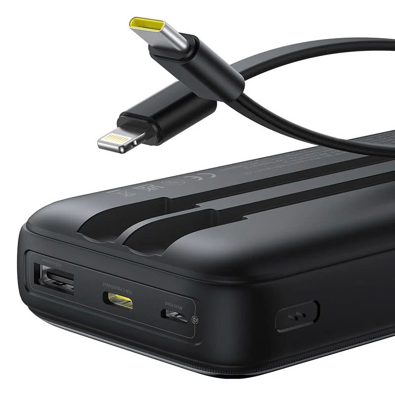 Pin Sạc Dự Phòng Baseus Lipow Dual-Cable 20000mAh 22.5W (Digital Display, With USB to C 3A 0.2m)
