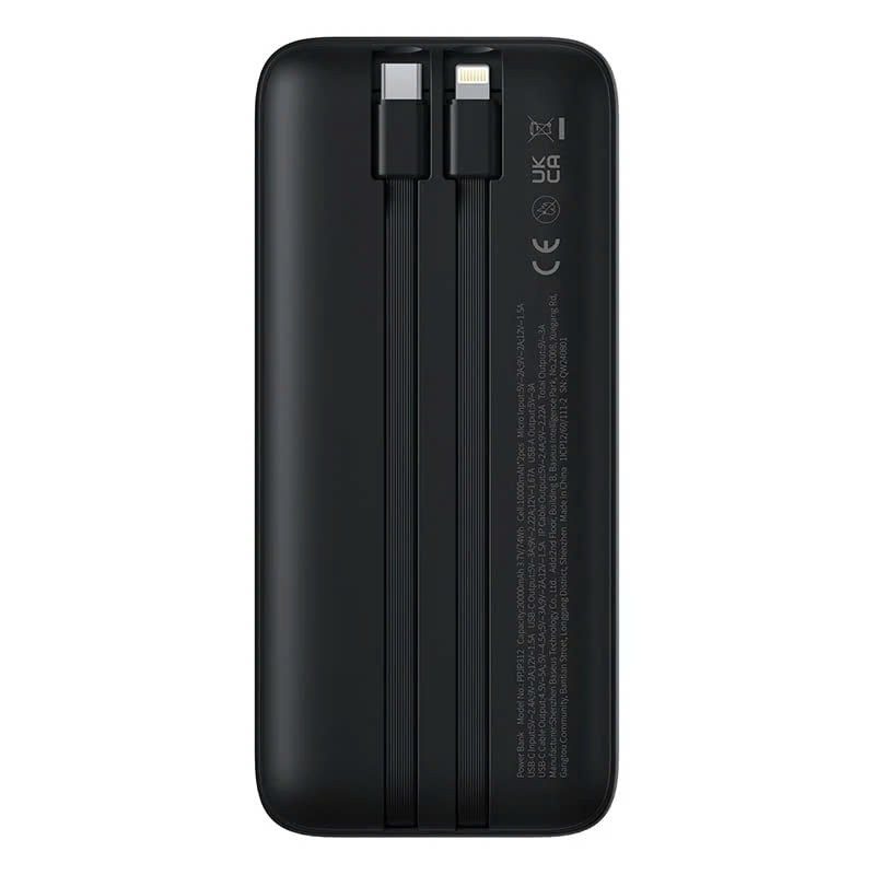 Pin Sạc Dự Phòng Baseus Lipow Dual-Cable 20000mAh 22.5W (Digital Display, With USB to C 3A 0.2m)