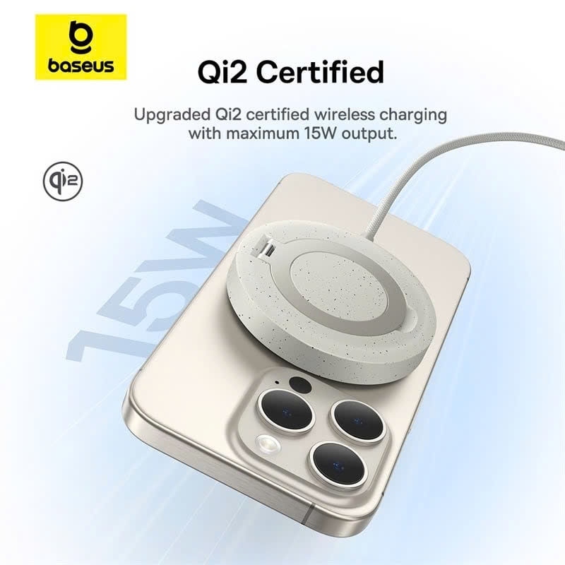 Đế Sạc Không Dây Baseus Simple Mini4 Magnetic Wireless Charger Qi2 Cosmic 15W (Magnetic Wireless Smart Charger Dùng Cho iPhone 12 13 14 15 Series Airpods 3 Android)