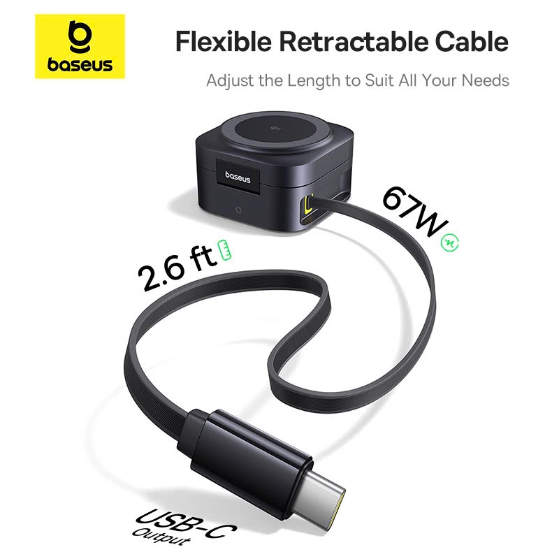 Đế Sạc Không Dây Baseus PicoGo Series 2-in-1 Qi2 15W & Sạc Có Dây 67W (C to C 100W Cable Included)