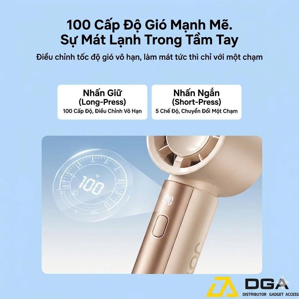 Quạt mini Cầm Tay Joyroom CY716 pin 4000mAh (13,500 RPM HyperDrive™, hơn 6 tiếng sử dụng)