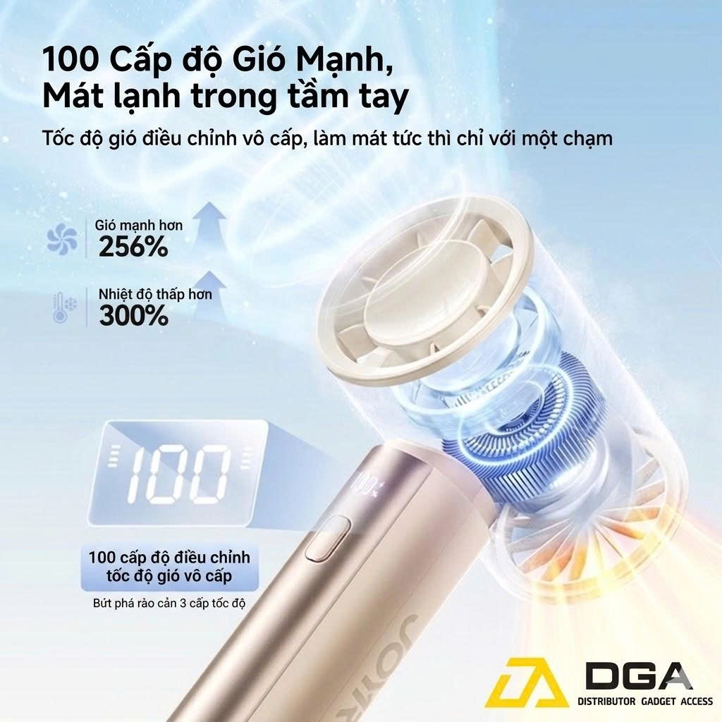 Quạt mini Cầm Tay Joyroom CY716 pin 4000mAh (13,500 RPM HyperDrive™, hơn 6 tiếng sử dụng)