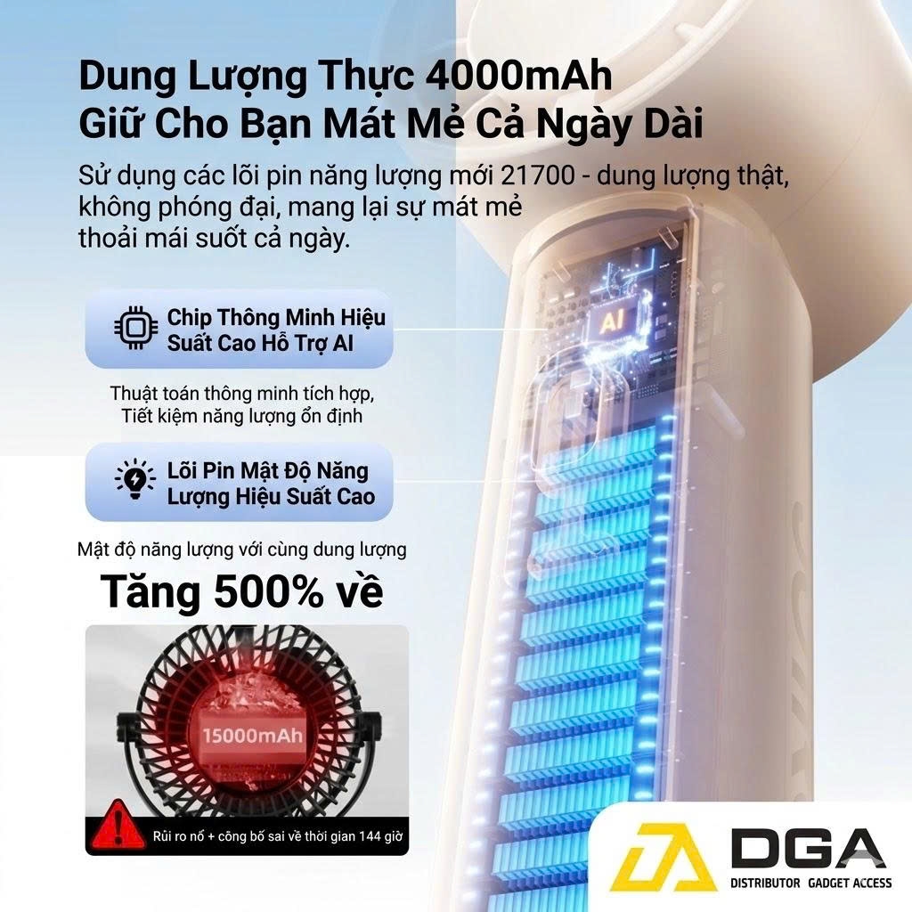 Quạt mini Cầm Tay Joyroom CY716 pin 4000mAh (13,500 RPM HyperDrive™, hơn 6 tiếng sử dụng)