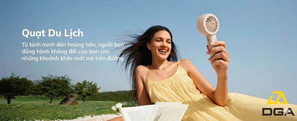 Quạt Cầm Tay AECOOLY Halo 01 (6000rpm, 5 Speed Settings, 16H, 3000mAh, 40 dB Low Noise)