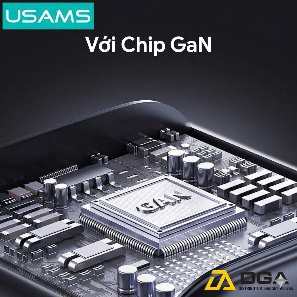 Củ Sạc Nhanh 2C+A USAMS CC272 67W chân dẹp, GaN Charger, 3 cổng sạc