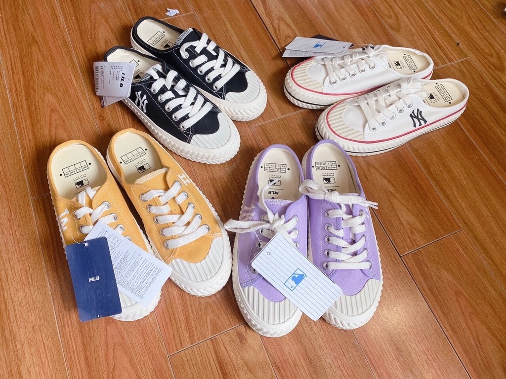 Giày Sục MLB đạp gót đen thêu  Sneakers cá tính cho nữ  Góc Của Nhỏ