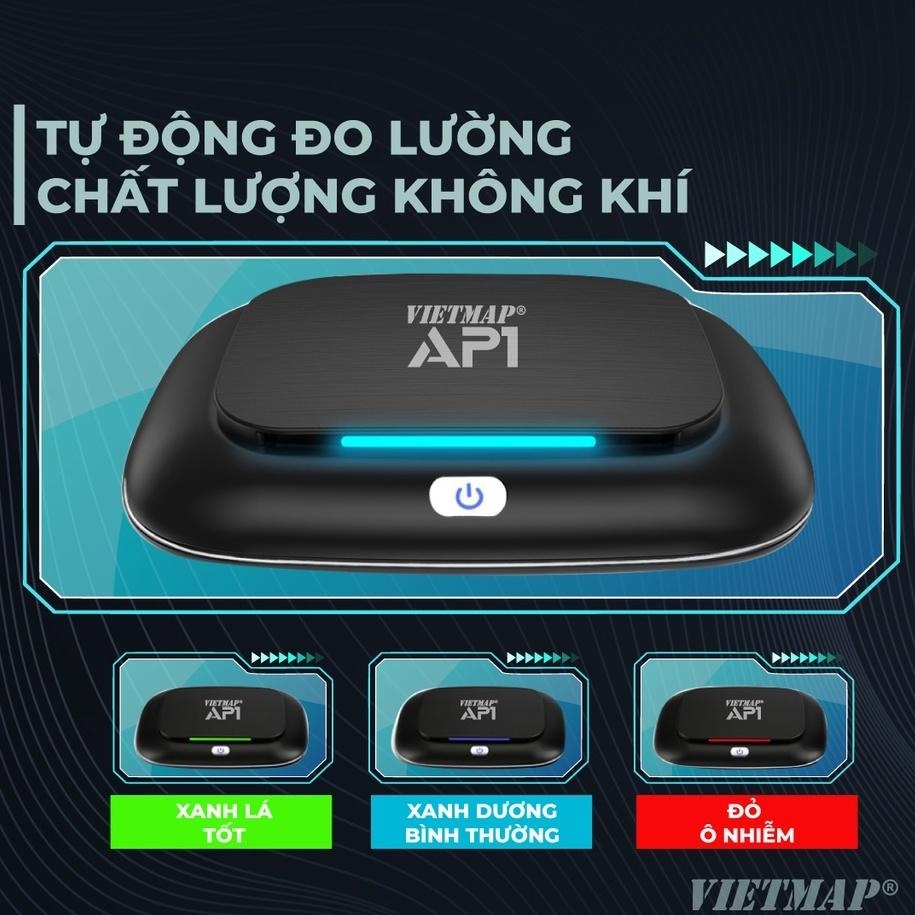 Vietmap AP1 Máy lọc Không khí ô tô - Khử mùi iON -Diệt khuẩn- Lọc bụi PM2.5 - Tận hưởng cuộc sống xanh