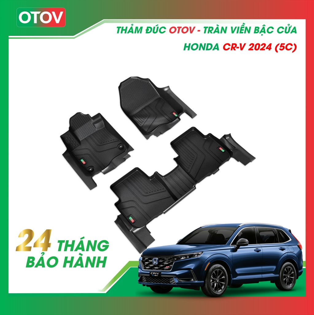 Thảm Đúc OTOV Tràn Viền Bậc Cửa Cho Xe Honda CRV 2024 Bản 5 Chỗ