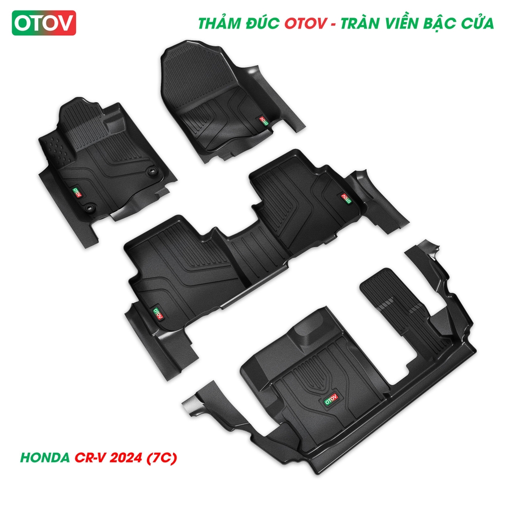 Thảm Đúc OTOV Tràn Viền Bậc Cửa Cho Xe Honda CRV 2024 Bản 7 Chỗ