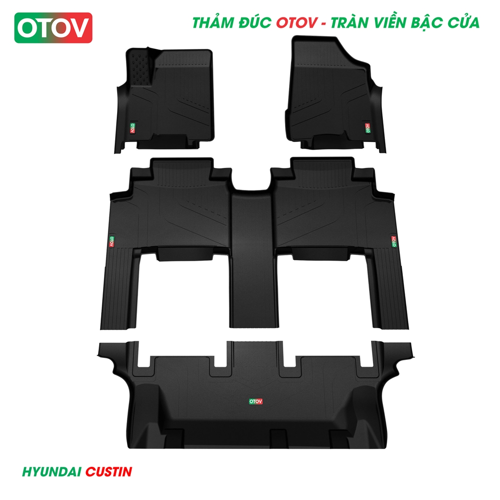 Thảm Đúc OTOV Tràn Viền Bậc Cửa Cho Xe Hyundai Custin 2023+