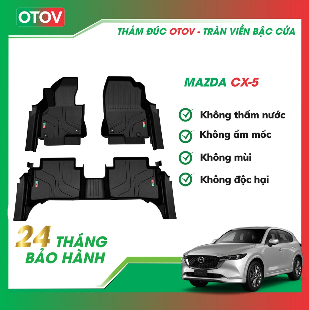 Thảm Đúc OTOV Tràn Viền Bậc Cửa Cho Xe Mazda CX5 2018+