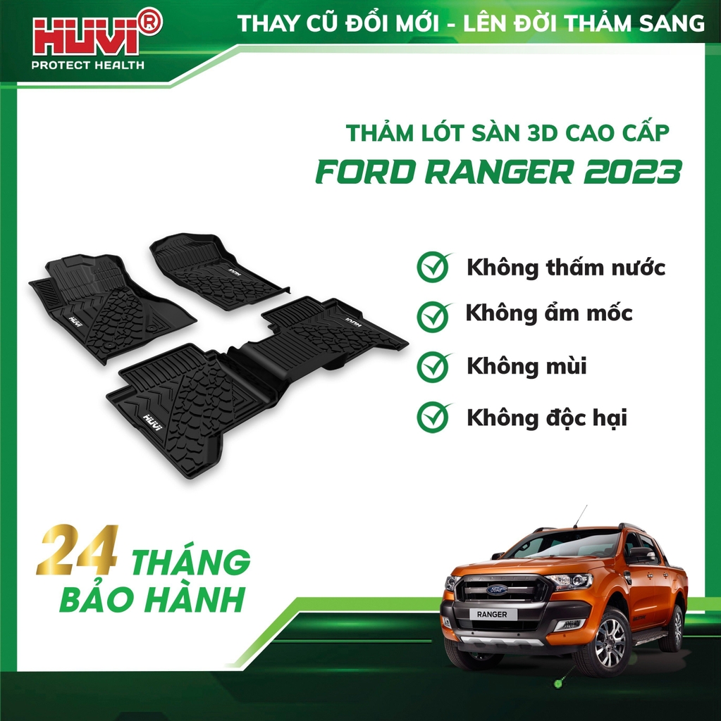 Thảm lót sàn ô tô Ford Ranger 2023 3D cao cấp