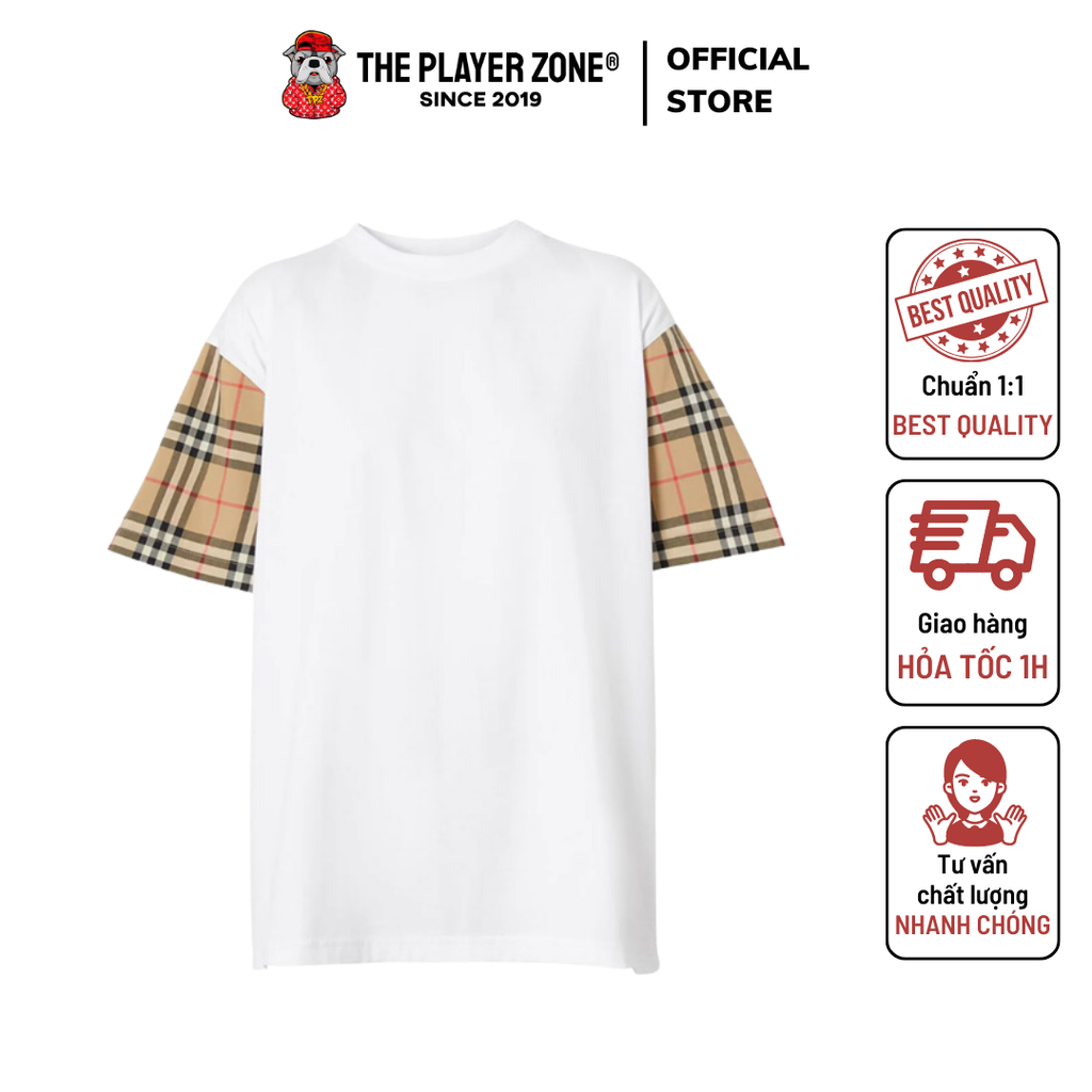 Áo Thun Burberry Vintage Check [2021] Serra Best Quality White Check Code 8042716