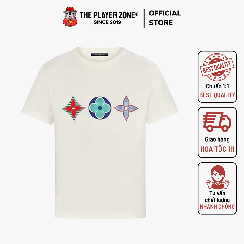 Áo thun Louis Vuitton LV Multicolor Monogram Printed T-Shirt - Trắng