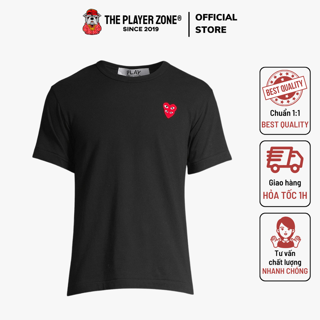 Áo Thun CDG Play Double Heart T-Shirt