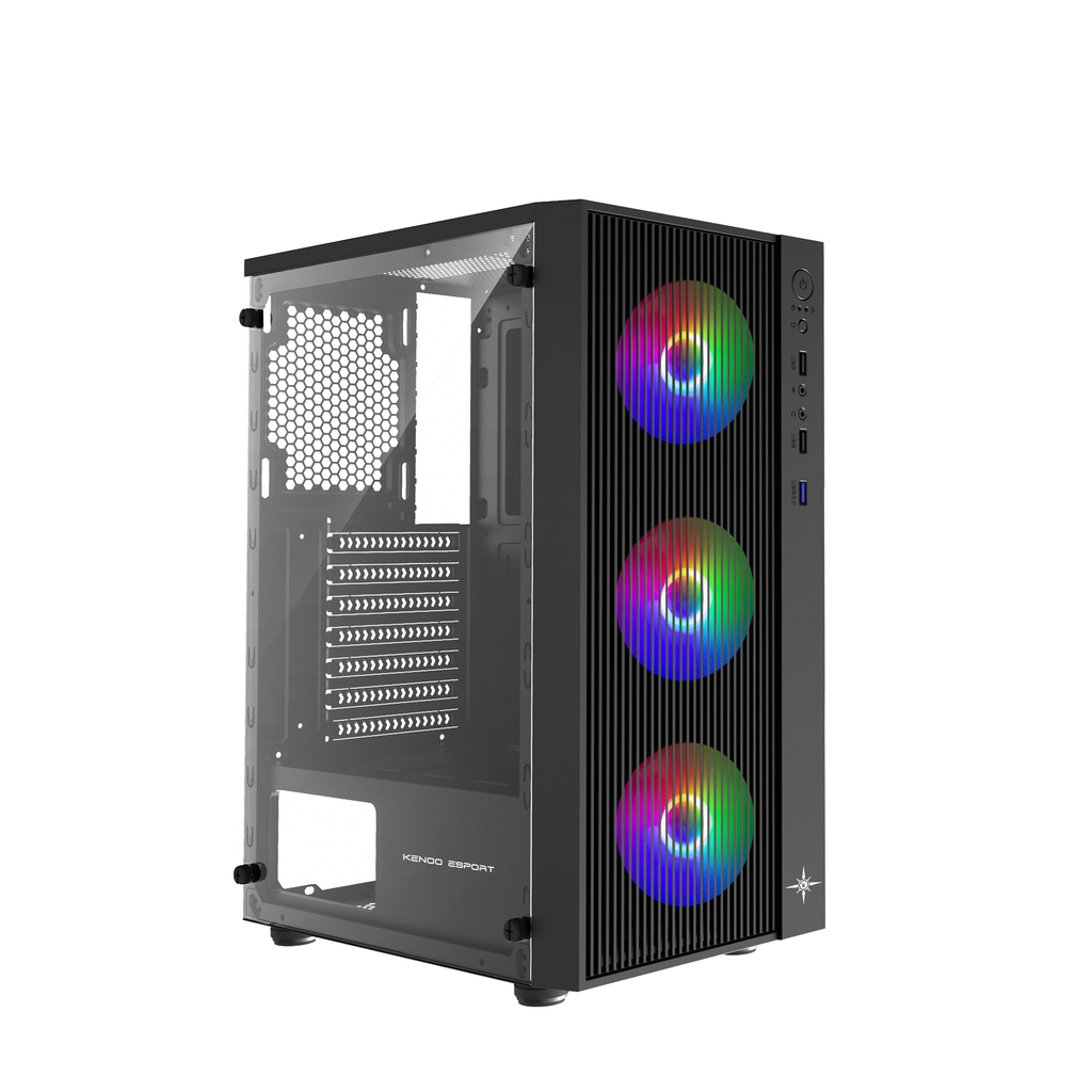 Vỏ máy tính KENOO ESPORT AF13 - 3F - Màu Đen