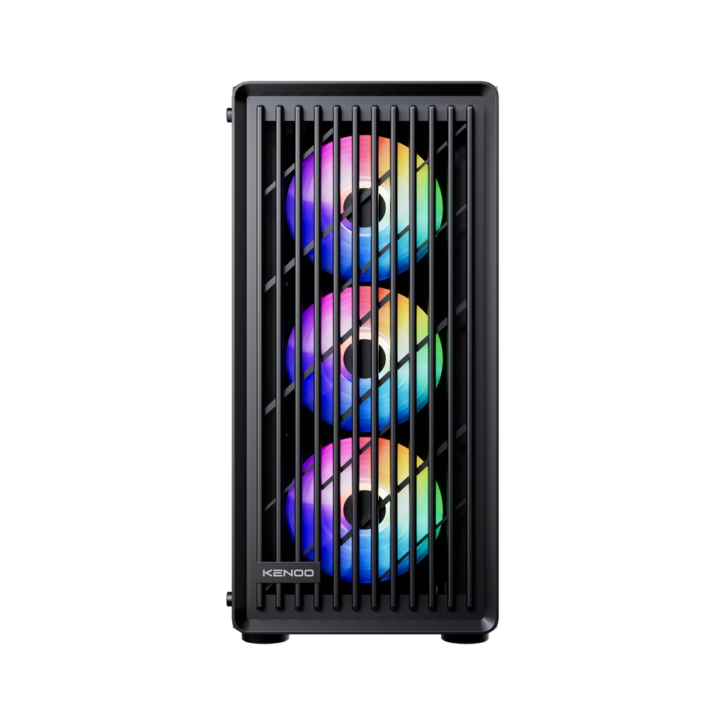 Vỏ máy tính KENOO ESPORT AF301 - 3F - Màu Đen