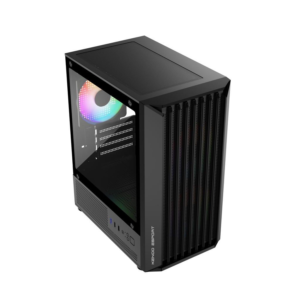 Vỏ máy tính KENOO ESPORT M100 - 3F - Màu Đen