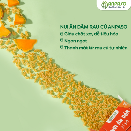 Bột mì, bột sắn dây lành tính, rau củ chế biến (bột rau củ), bí đỏ. 